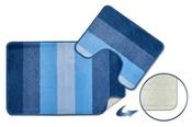 Bath Mat Set Jersey Stripe Non-Slip Blue