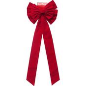 Red Flocked Jumbo Christmas Bow 120cm