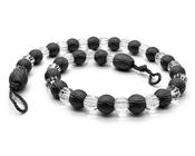 Krystal Beaded Tie Back Black