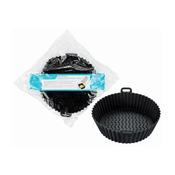 Round Silicone Baking Tray Air Fryer Liner Black