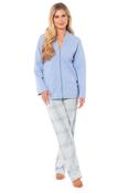 Women's Quilted Zip-Up Jacket - Blue-Small