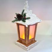 LED Wood Snowy Lantern image