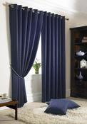 Madison Navy Jacquard Eyelet Curtains