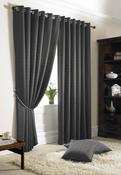 Madison Charcoal Jacquard Eyelet Curtains image