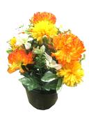 Artificial Flower Chrysanthemum Round Grave Pot