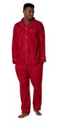 Men's 100% Cotton Luca Pyjamas Red Dobby-Small