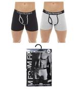 Mens 2 Pack Keyhole Boxers Black Grey