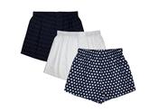 Men's 100% Cotton De Lucca 3 Pack Boxers Blue Mix-Small