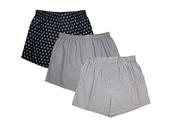 Men's 100% Cotton De Lucca 3 Pack Boxers Grey Mix-Small