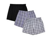 Men's 100% Cotton De Lucca 3 Pack Boxers Black &amp; Blue Mix-Small