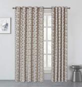 Modena Fully Lined Geometric Eyelet Curtains Natural-46x54" (117x137cm)  image
