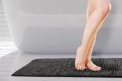 Soft Touch Noodle Bath Mat Black 45x75cm by Emma Barclay image