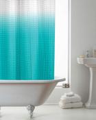 PEVA Shower Curtain Ombre Blue with Rings