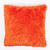 Chenille Cushion Cover Shaggy Orange 17"