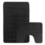 Orkney Latex Back Black 2pc Bath Mat Set image