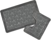 Orkney Latex Back Silver 2pc Bath Mat Set