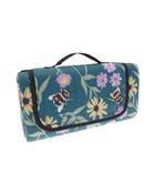 Meadow Bee Fleece Picnic Blanket -130x130cm