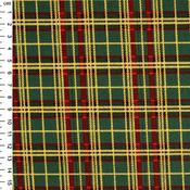 Christmas Tartan Green Cotton Fabric - Price by the Metre image