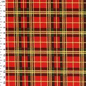Christmas Tartan Red Cotton Fabric - Price by the Metre image