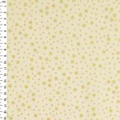 Rose &amp; Hubble Christmas Star Printed Ivory Cotton Fabric - Price by the Metre
