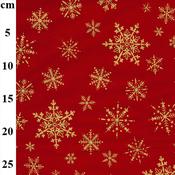 54″ Rose &amp; Hubble 100% Cotton Christmas Snowflakes Printed Red Fabric - Price by the Metre
