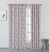 Padua Fully Lined Geometric Eyelet Curtains Red-46x54" (117x137cm)  image