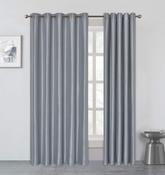 Parma Lined Value Eyelet Curtains Silver-66x54" (168x137cm) image