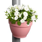 Pink Balcony Rail Planter Pot with Drainpipe Clip image