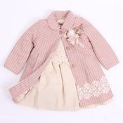 2pc Pink Cord Coat &amp; Dress Set