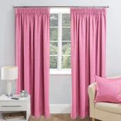 Serenity Thermal Woven Ready Made Curtains Pair Pink image