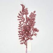 Pink Glitter Christmas Leaves