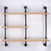 Metal Pipe &amp; Wood Shelving Unit image
