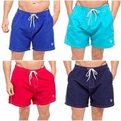 Men's Swimming Shorts with Piping Detail - 4 Colours