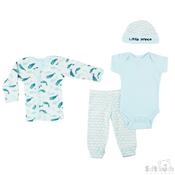 100% Cotton Premature Baby Prince Whale Sleep Suit Set