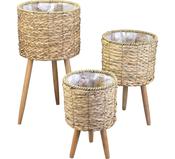 3 Pack Seagrass Planters On Stand image