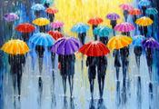 Umbrella Rainbow Canvas Wall Art 60x90cm image