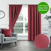 Blockout Pencil Pleat Curtains, Red-46x54" (117x137cm) 