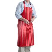 100% Cotton Red Stripe Chef Butchers Apron 103-001