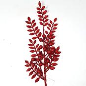 Red Glitter Christmas Leaves