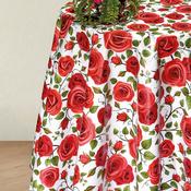 Red Rose Floral Oil Cloth