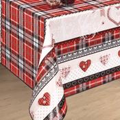 Red Tartan Heart Oil Cloth