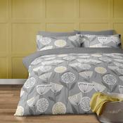 Skandi Floral Duvet Cover Set Grey &amp; Lemon image