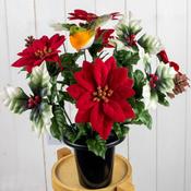 Robin Graveyard Christmas Flowers 