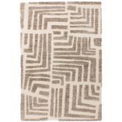 Reflex Beige Plush Abstract Rug-80x150cm