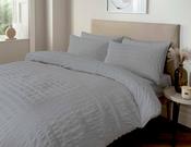 Seersucker Duvet Cover Set Silver