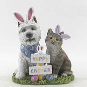 Dog &amp; Cat Happy Easter Ornament image