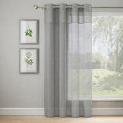Andorra Textured Header Voile Panel, Grey-55x72'' (140x182cm)