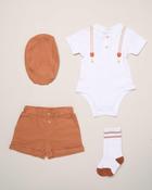 Baby 100% Cotton Bodysuit &amp; Short Set Chocolate-0-3 Months image