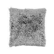Chenille Cushion Cover Shaggy Silver 17"