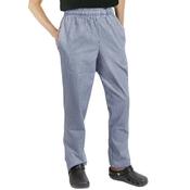 Navy &amp; White Small Check Chef Trousers
